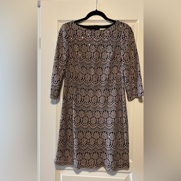 Eliza J Womens Lace Scalloped Boat Neck 3/4 Sleeve Sheath Dress - Picture 3 of 8